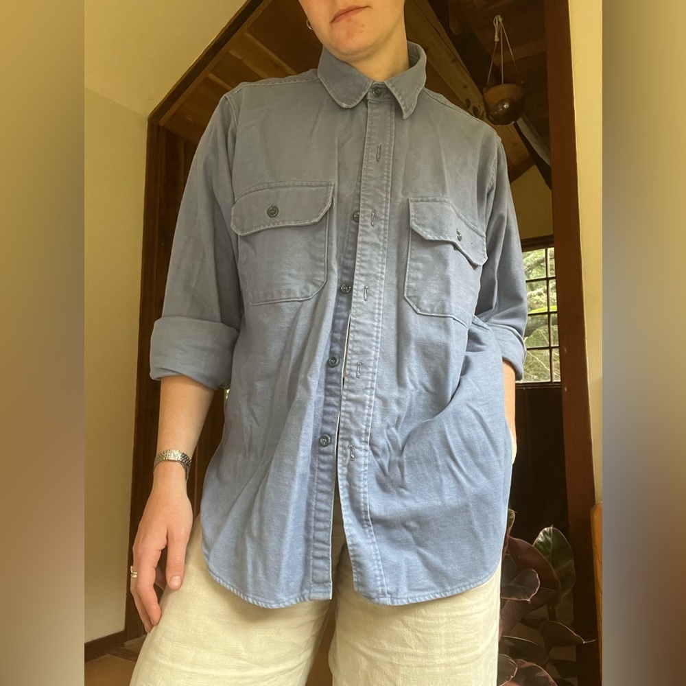 Vintage Woolrich Light Blue Cotton Shirt